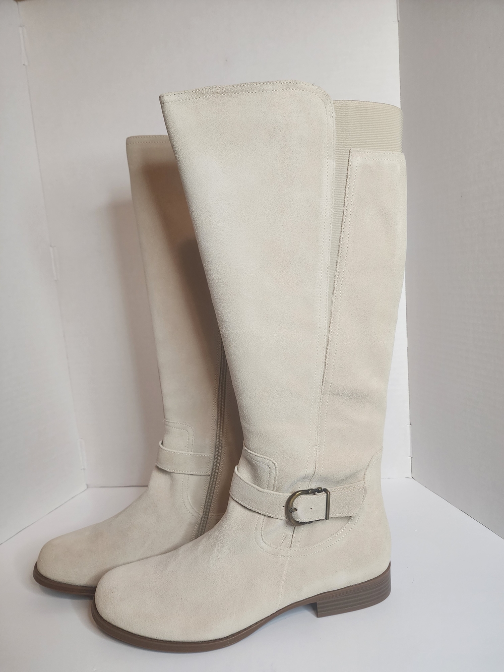 Naturalizer Jayden Tall Boot.  Beige Suede Boots.  Women's Sz 12,  NIB